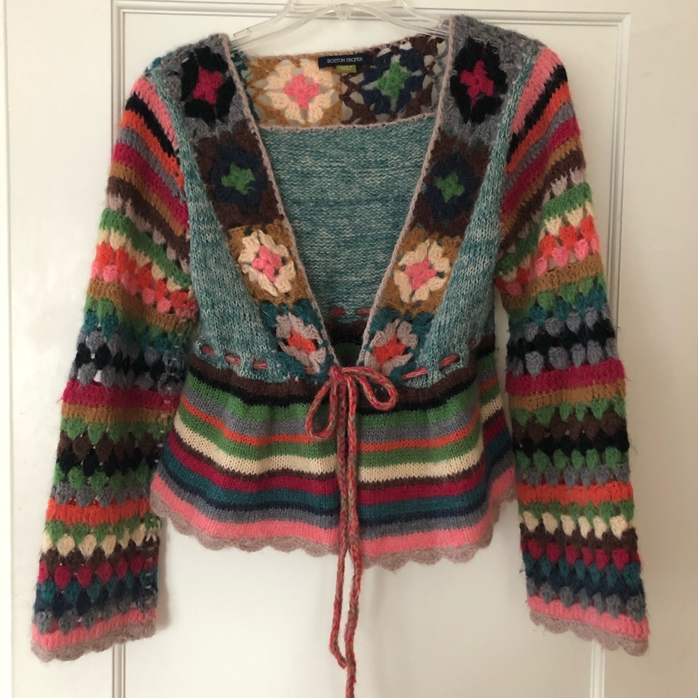 Boston Proper Crochet Cardigan